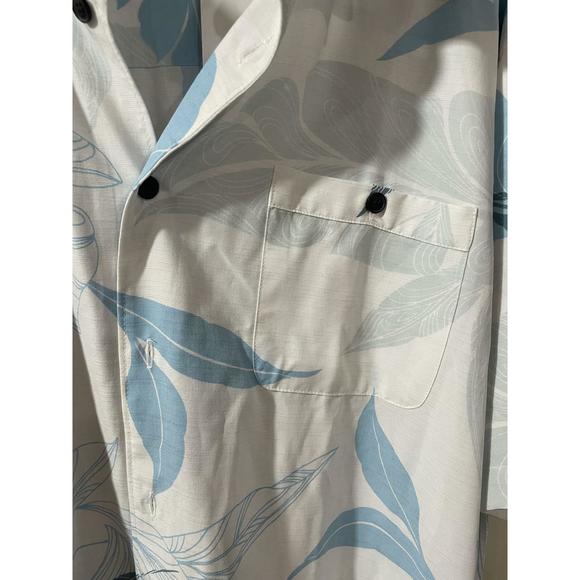 Quiksilver Mens Blue Textured Floral Button-down Shirt XXL - Picture 3 of 3